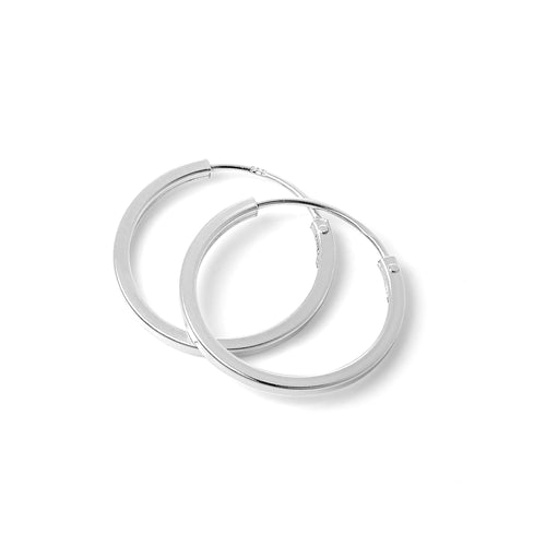 Sterlingsilber 1 mm Quadratische Ohrringe 10 mm - 40 mm