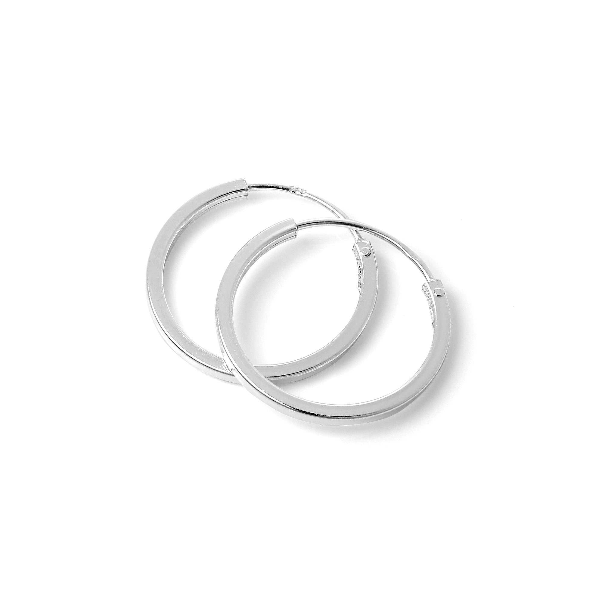 Sterlingsilber 1 mm Quadratische Ohrringe 10 mm - 40 mm