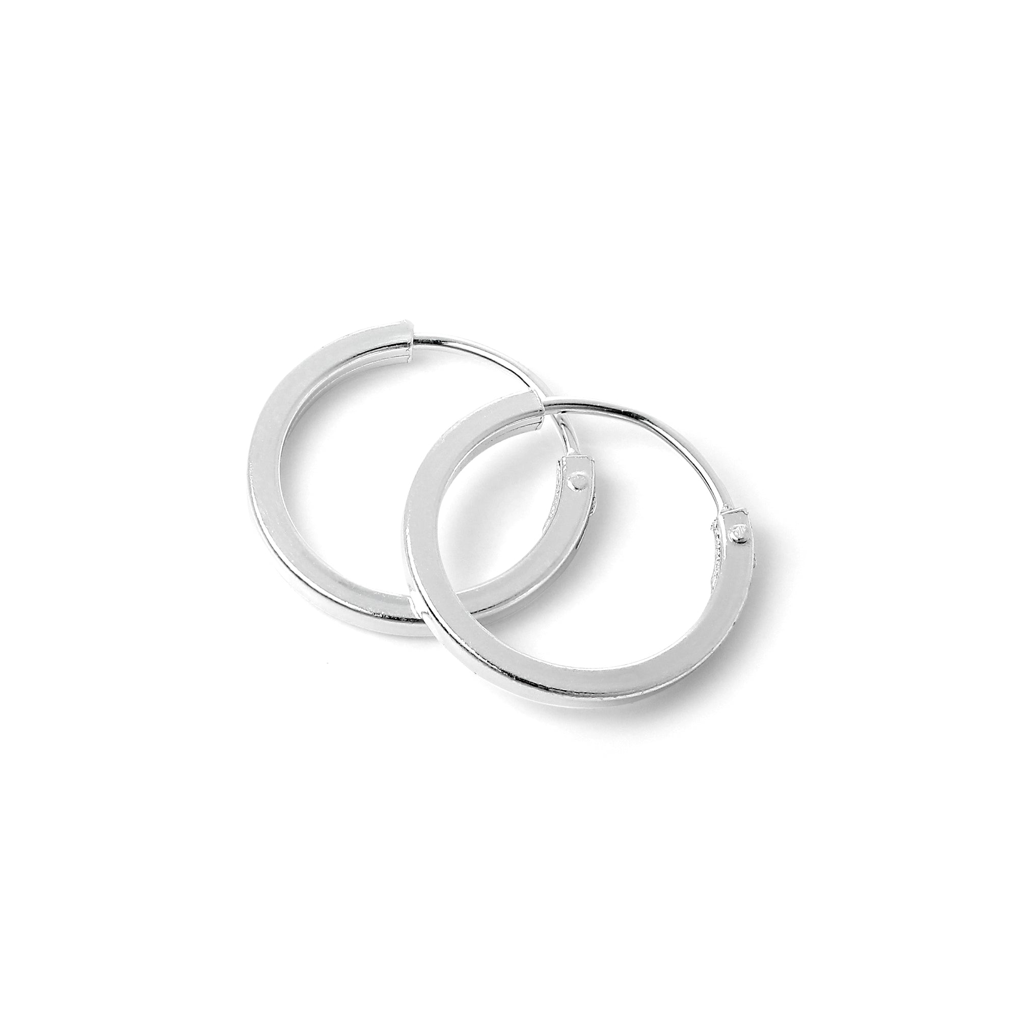 Sterlingsilber 1 mm Quadratische Ohrringe 10 mm - 40 mm