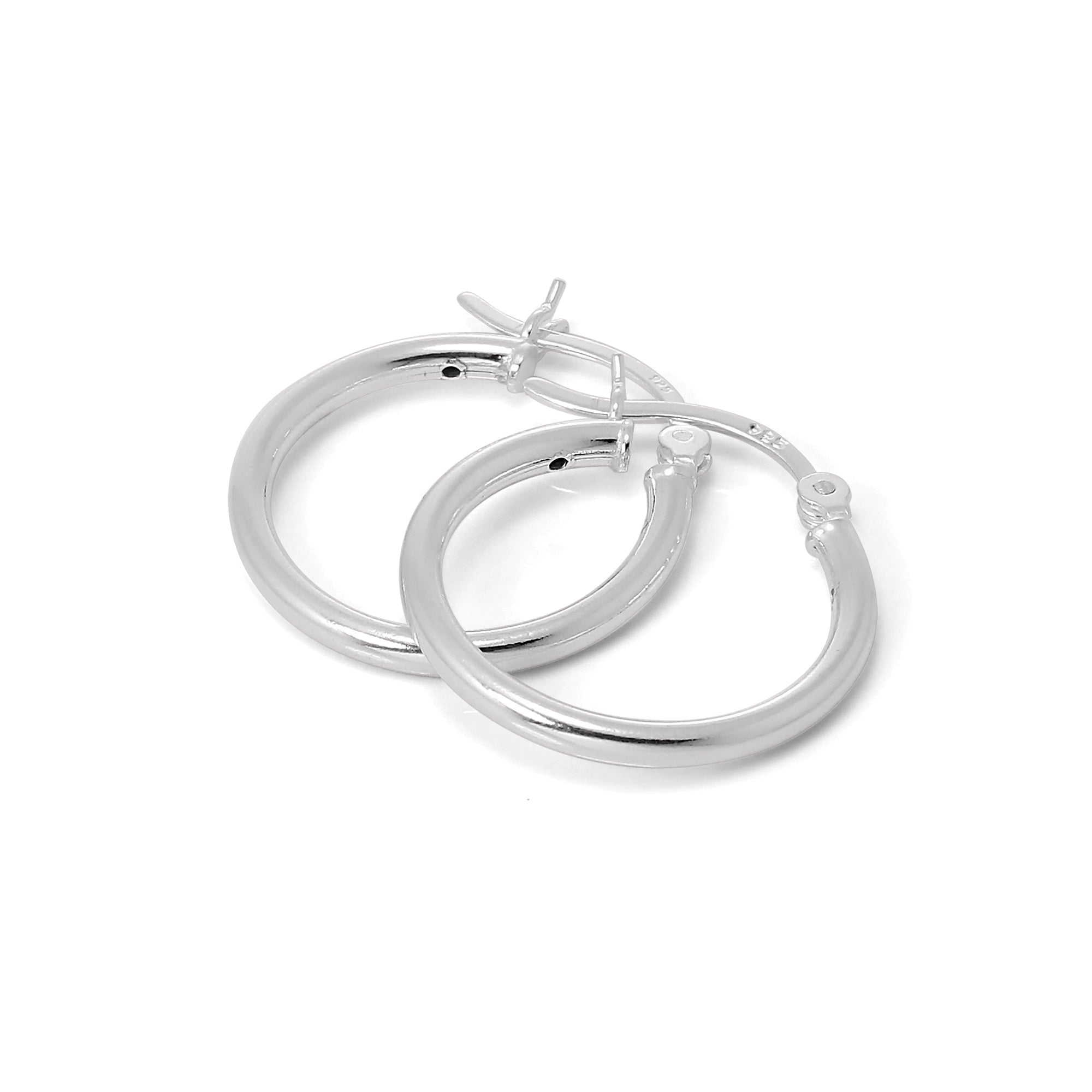 Sterlingsilber 2 mm Ohrringe mit Schlitz 12 mm - 70 mm