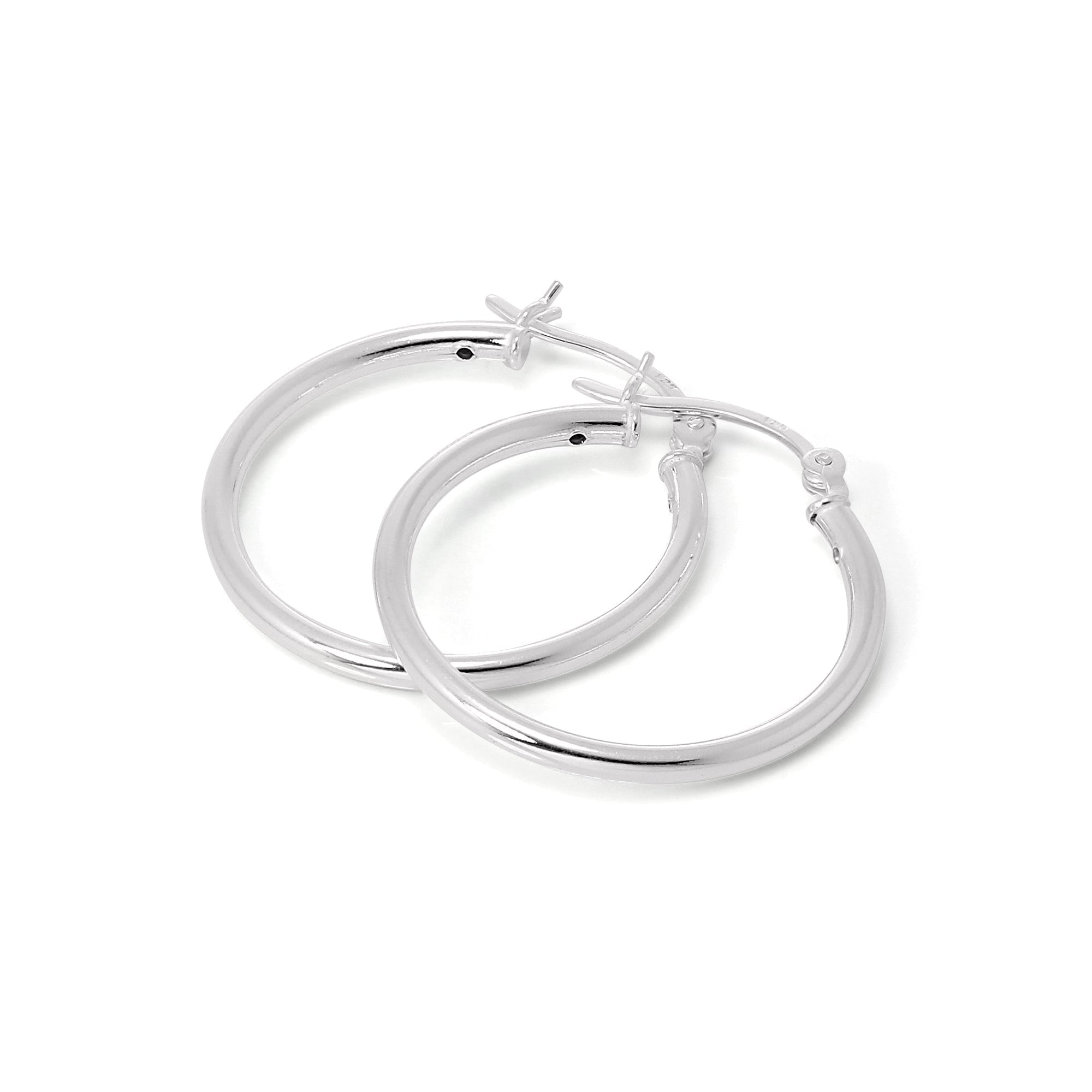 Sterlingsilber 2 mm Ohrringe mit Schlitz 12 mm - 70 mm