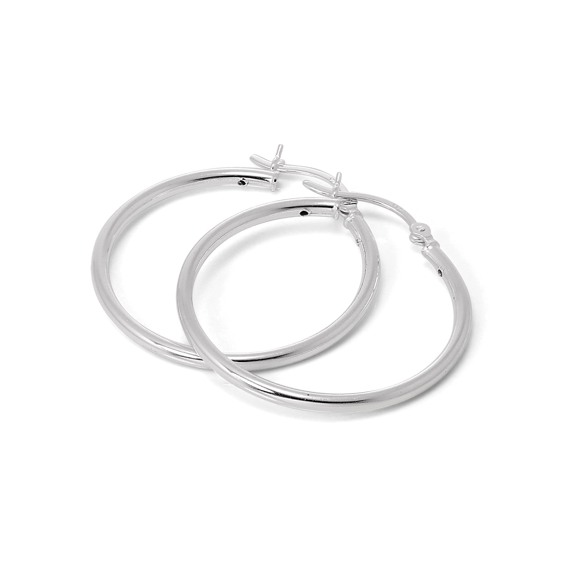 Sterlingsilber 2 mm Ohrringe mit Schlitz 12 mm - 70 mm