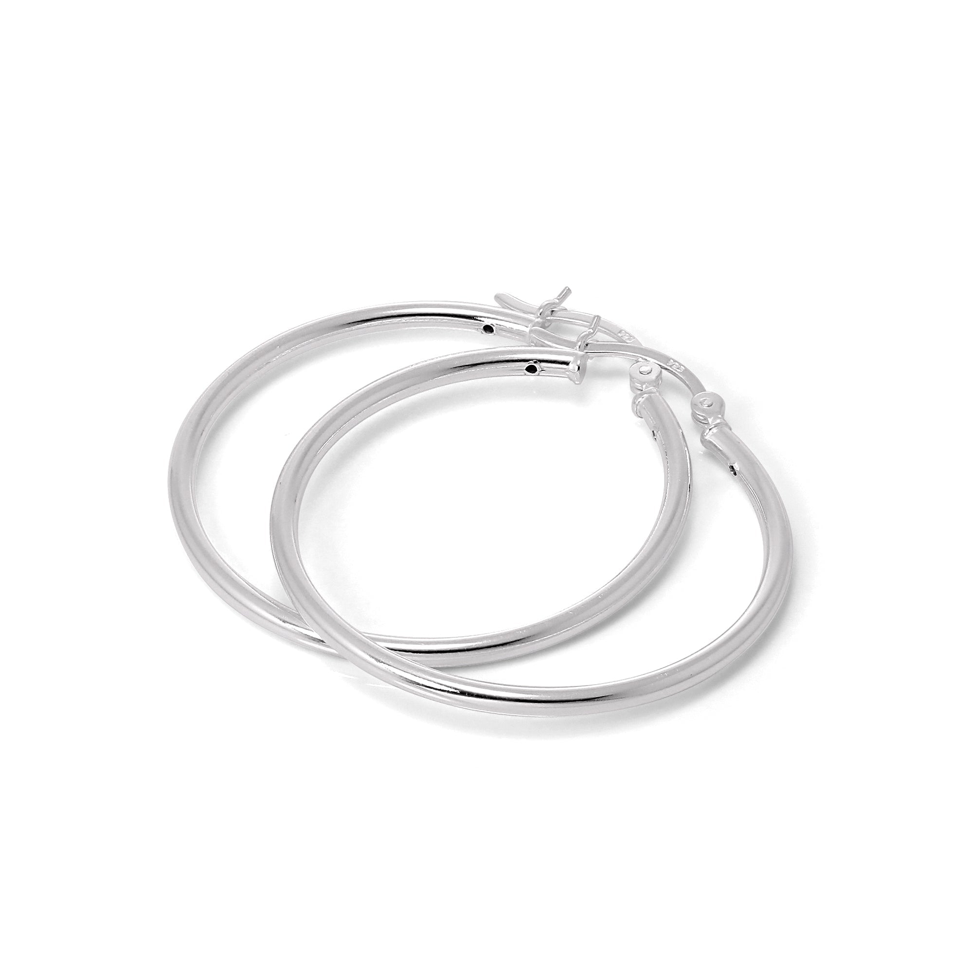 Sterlingsilber 2 mm Ohrringe mit Schlitz 12 mm - 70 mm