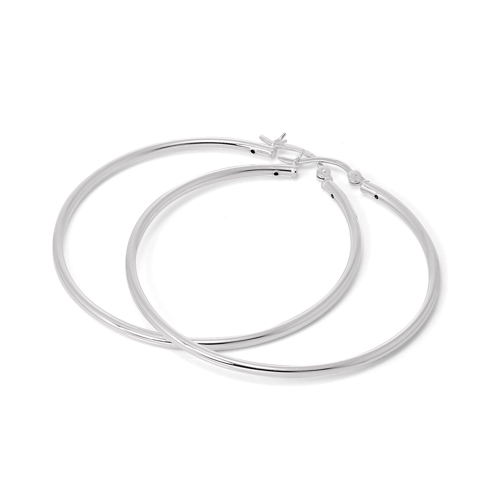 Sterlingsilber 2 mm Ohrringe mit Schlitz 12 mm - 70 mm