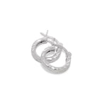 Sterlingsilber 2 mm Quadratische Ohrringe mit Diamantschliff 12 mm - 70 mm