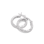 Sterlingsilber 2 mm Quadratische Ohrringe mit Diamantschliff 12 mm - 70 mm