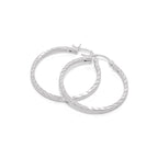 Sterlingsilber 2 mm Quadratische Ohrringe mit Diamantschliff 12 mm - 70 mm