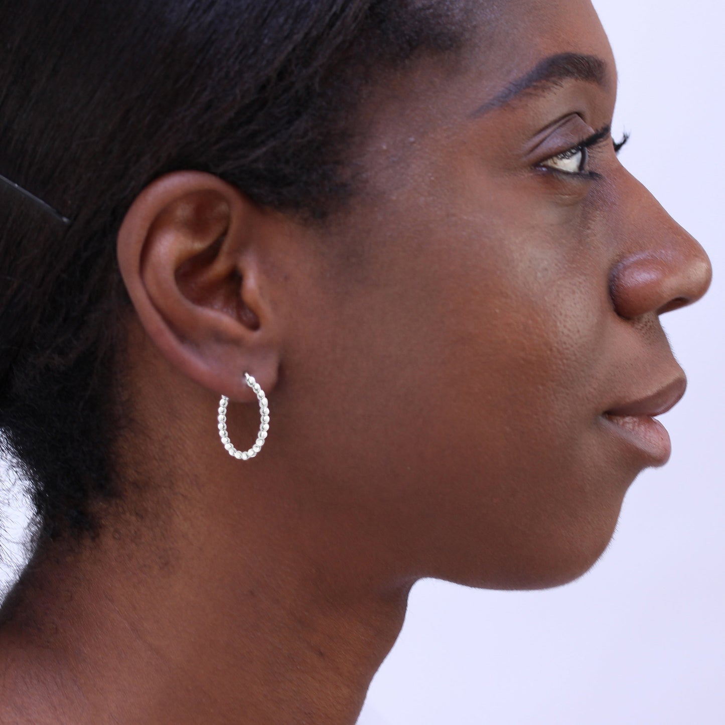 Sterlingsilber 21mm Kügelchen Creolen Ohrringe