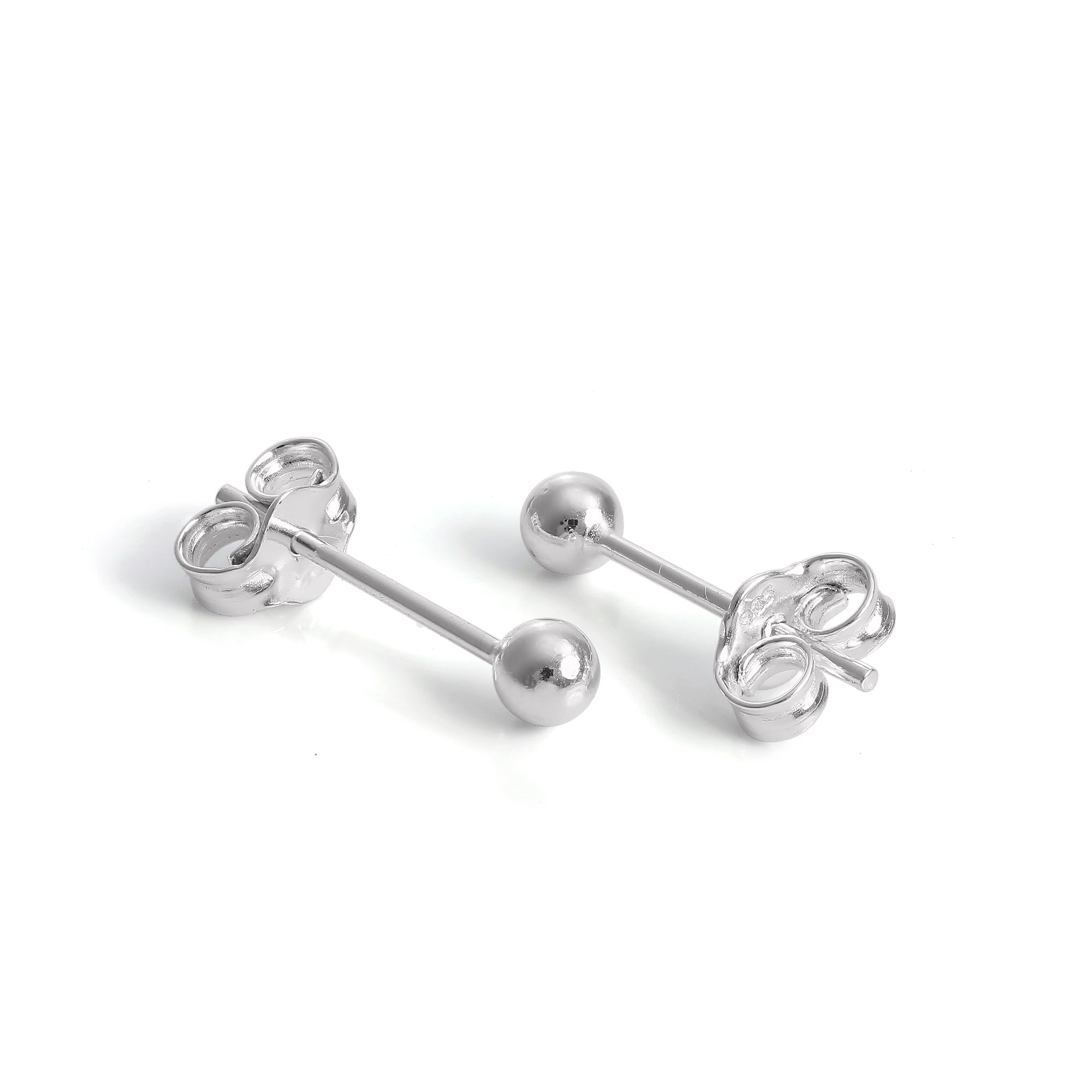Leichte Sterlingsilber Kugelohrstecker 1 mm - 12 mm