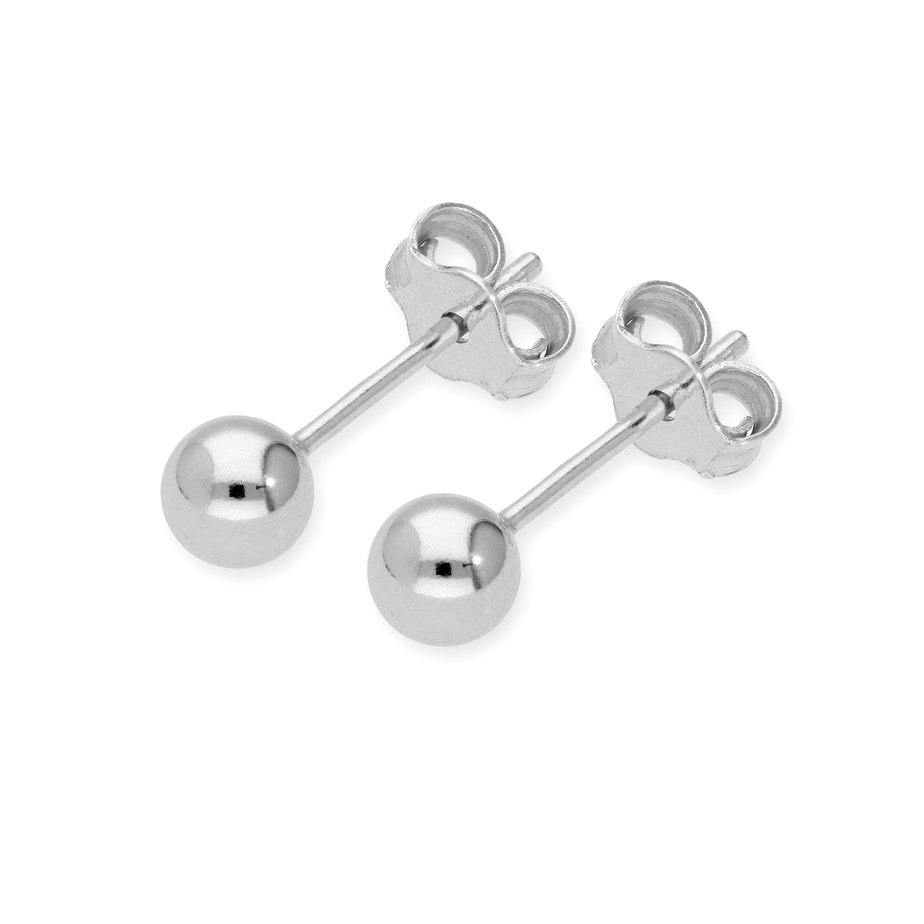 Leichte Sterlingsilber Kugelohrstecker 1 mm - 12 mm