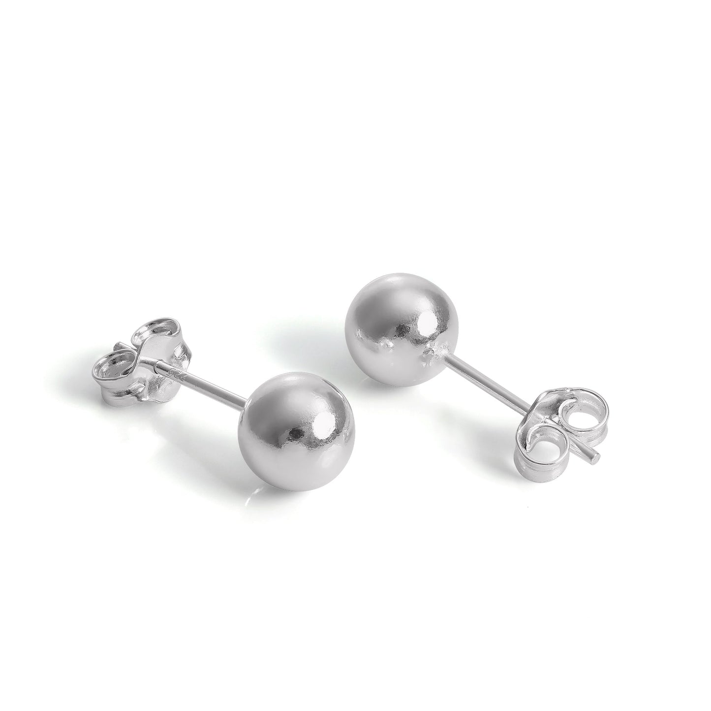 Leichte Sterling Silber Kugelohrstecker 1mm - 12mm