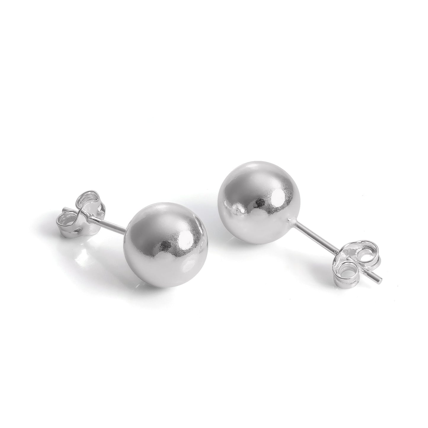 Leichte Sterling Silber Kugelohrstecker 1mm - 12mm