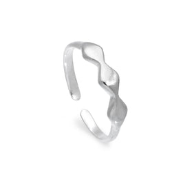 Verstellbarer Midi-Zehenring aus Sterlingsilber mit Rautenmotiven