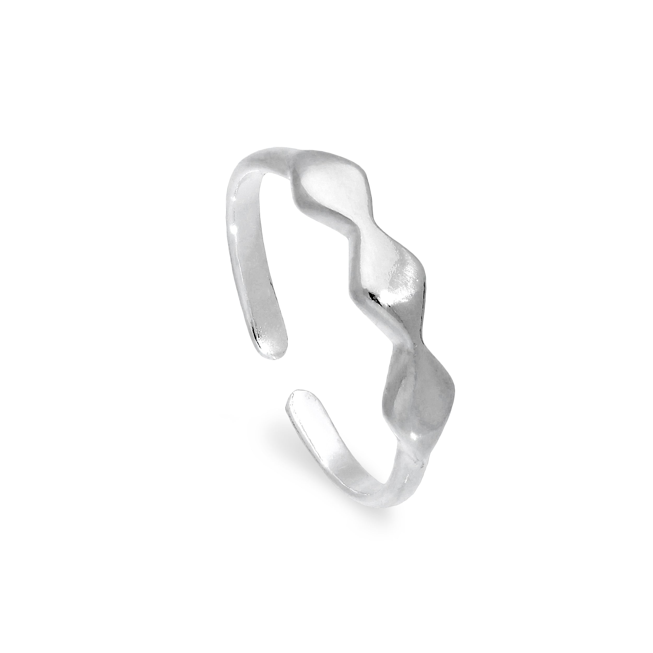 Sterlingsilber Verstellbar Midi Zehen Ring mit Diamant Formen