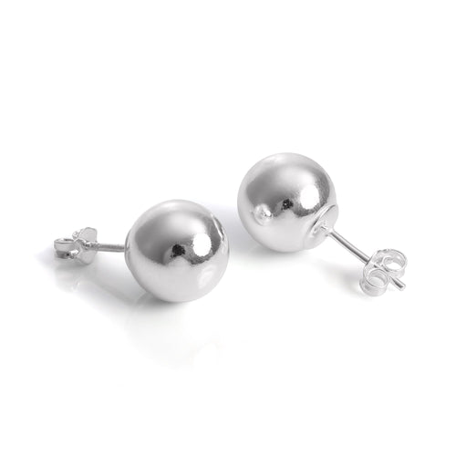 Sterlingsilber Kugelohrstecker mit Kappe 2 mm - 12 mm