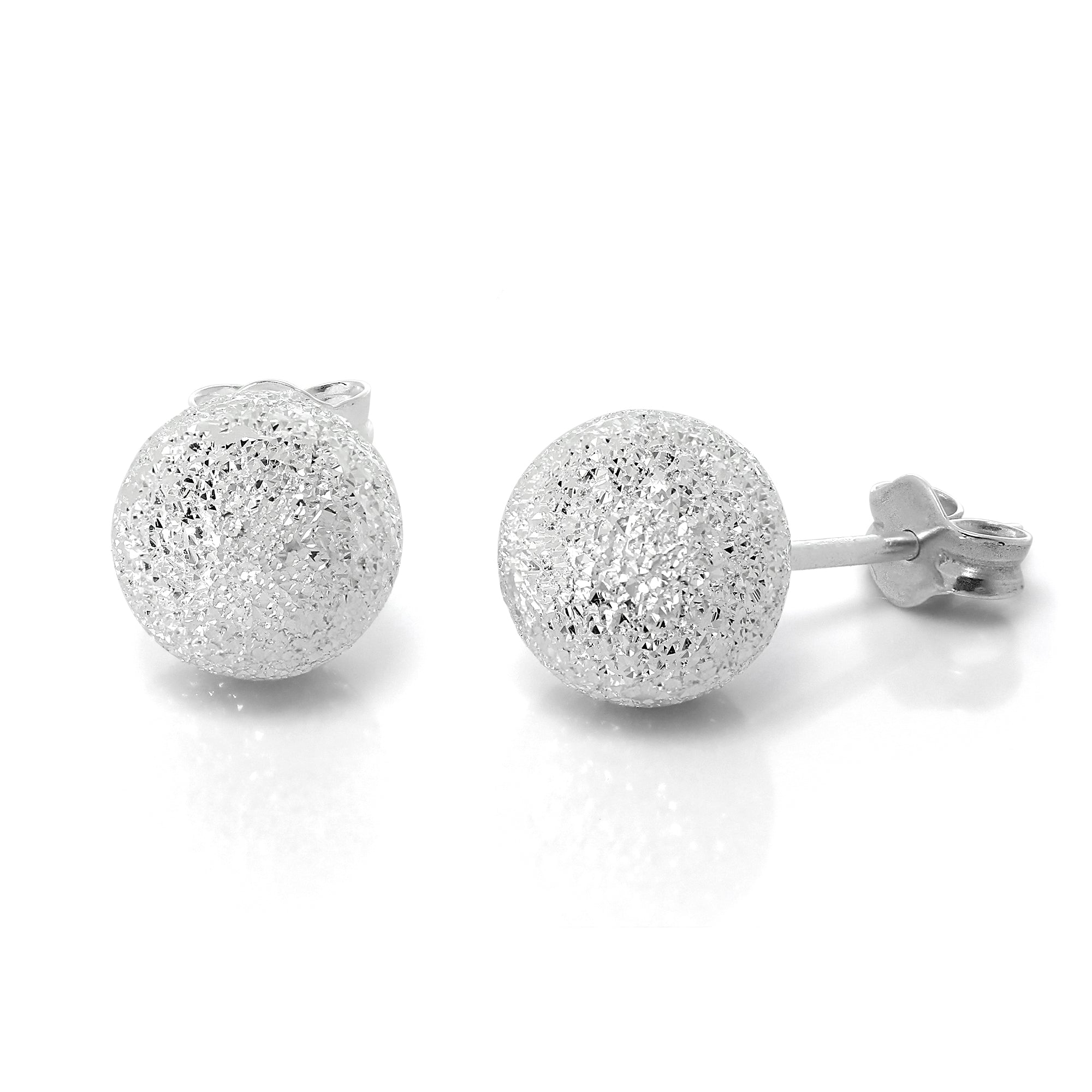 Mattierte Sterlingsilber Kugelohrringe 3 mm - 8 mm