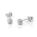 Mattierte Sterlingsilber Kugelohrringe 3 mm - 8 mm