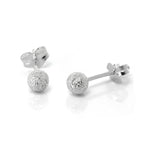 Mattierte Sterlingsilber Kugelohrringe 3 mm - 8 mm