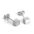 Sterlingsilber 4 mm Würfel Ohrstecker