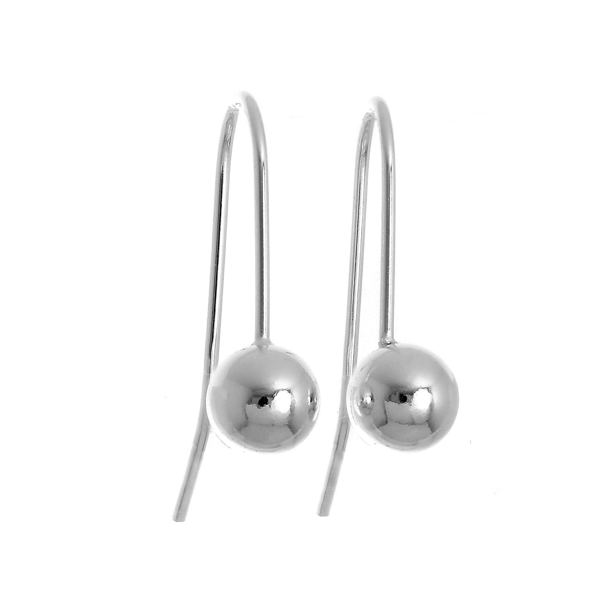 Sterlingsilber 6 mm Einfach Kugel Ohrhänger