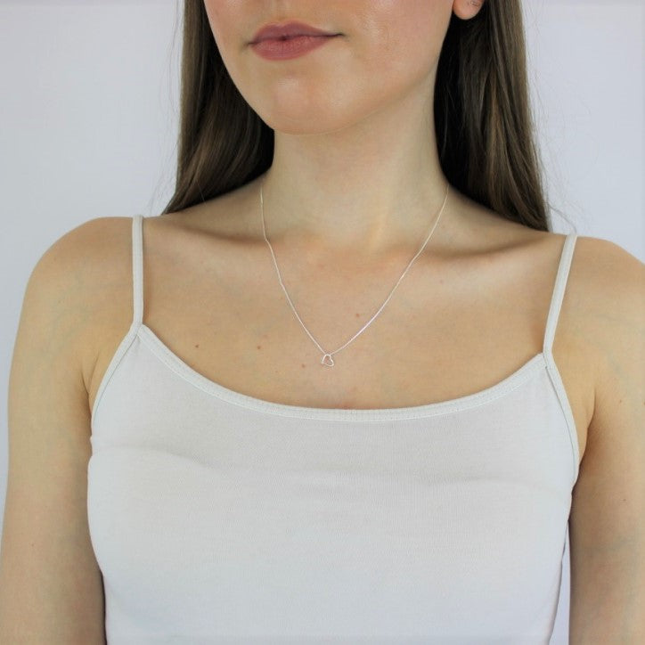 Kleiner Sterling Silber 7 mm Offener Herz Anhänger