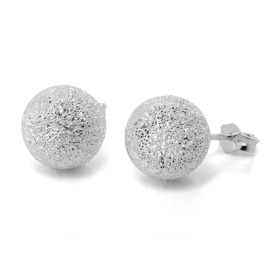 Mattierte Sterlingsilber Kugelohrringe 3 mm - 8 mm
