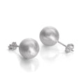 Gebürstete Sterlingsilber Kugelohrringe 3 mm - 10 mm