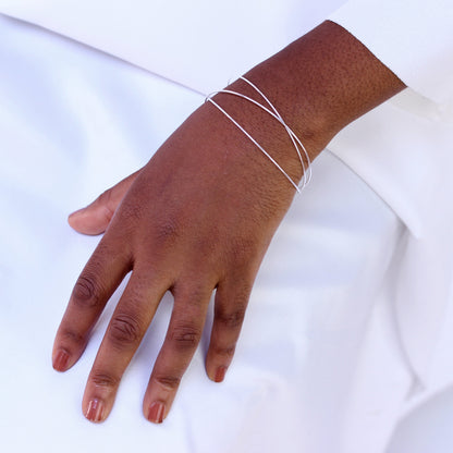 Sterlingsilber Dreifach Stapel Armreif