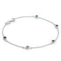 Fein Sterlingsilber 19 cm Belcher Armband mit 4 mm CZ Kristallen