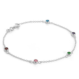 Fein Sterlingsilber 19 cm Belcher Armband mit 4 mm CZ Kristallen