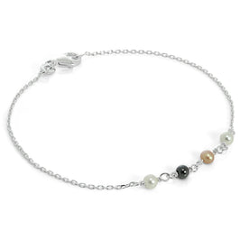 Sterlingsilber Fein Armband mit 3,5 mm Perlen