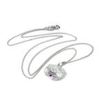 Halskette aus Sterlingsilber mit Austernschale und CZ-Kristall in der Farbe des Geburtssteins für den Monat Dezember