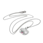Halskette aus Sterlingsilber mit Austernschale und CZ-Kristall in der Farbe des Geburtssteins für den Monat Dezember