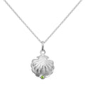 Halskette aus Sterlingsilber mit Austernschale und CZ-Kristall in Peridotgrün