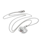 Halskette aus Sterlingsilber mit Austernschale und CZ-Kristall in Siamrot