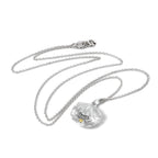 Sterlingsilber Austernmuschel mit CZ Kristall Citrin Geburtsstein Halskette