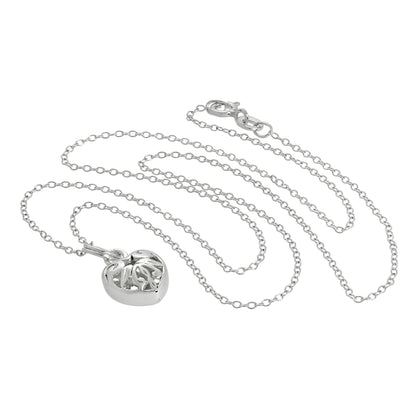 Halskette mit offenem, gewölbtem Herzanhänger aus Sterlingsilber, 14–32 Zoll
