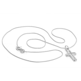 Sterlingsilber Outline Kreuz Anhänger Halskette