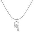 Kleine-Schwester-Anhänger aus Sterlingsilber mit Herz und Kette, 40 - 60 cm