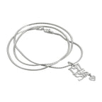 Kleine-Schwester-Anhänger aus Sterlingsilber mit Herz und Kette, 40 - 60 cm
