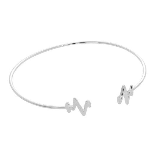 Sterlingsilber Armreif mit Herzschlag Motiv