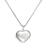 Groß Sterlingsilber Geschwollenes Herz Medaillon Anhänger Halskette 40,5 - 56 cm