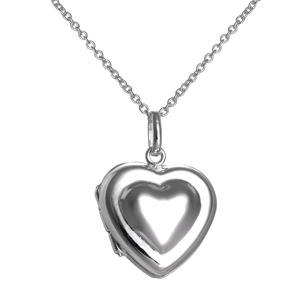 Halskette aus Sterlingsilber mit doppeltem Herz-Medaillon an Kette