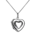 Halskette aus Sterlingsilber mit doppeltem Herz-Medaillon an Kette