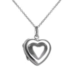 Halskette aus Sterlingsilber mit doppeltem Herz-Medaillon an Kette