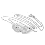 Halskette aus Sterlingsilber mit doppeltem Herz-Medaillon an Kette