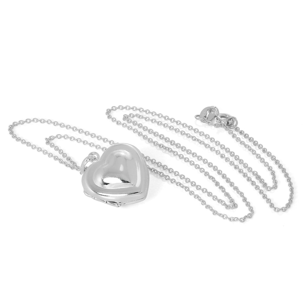 Halskette aus Sterlingsilber mit doppeltem Herz-Medaillon an Kette