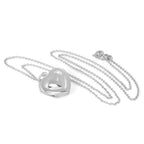 Halskette aus Sterlingsilber mit doppeltem Herz-Medaillon an Kette