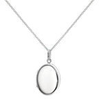 Halskette mit ovalem Medaillon aus Sterlingsilber an einer Kette
