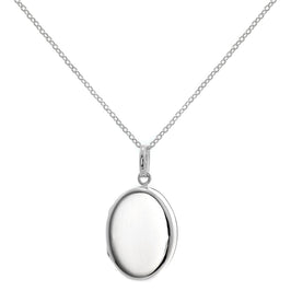 Halskette mit ovalem Medaillon aus Sterlingsilber an einer Kette